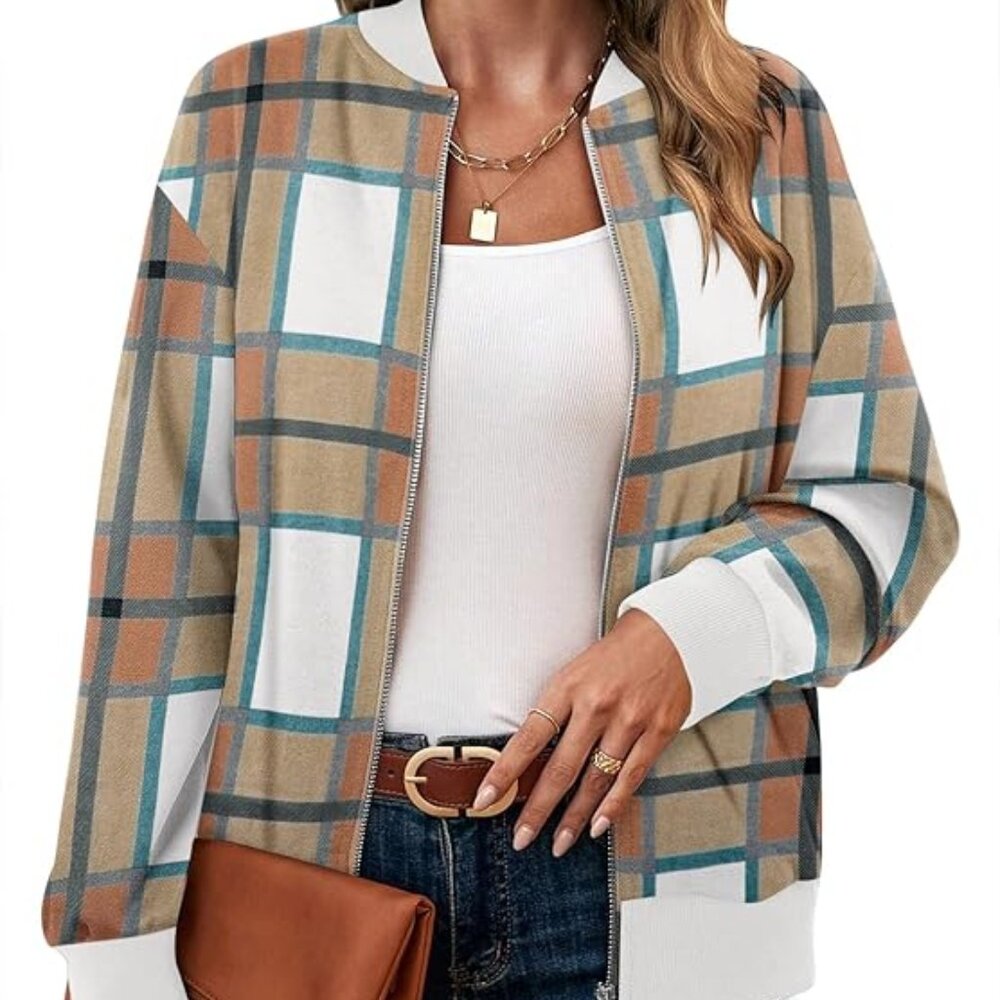 Womens Zip Up Jackets Sweatshirts Long Sleeve Casual Coat Outwear With Pockets